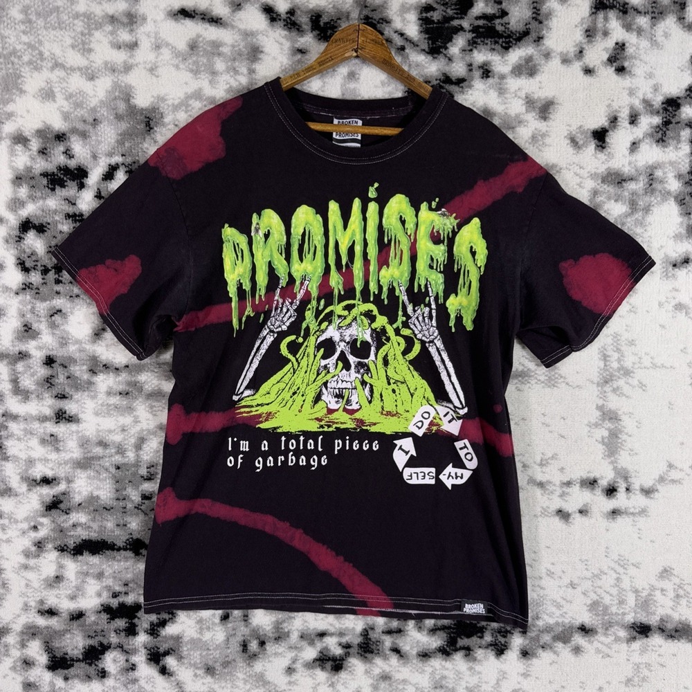Broken Promises Shirt‎ Mens Size Large Im A Total Piece Of Garbage Y2K Skater